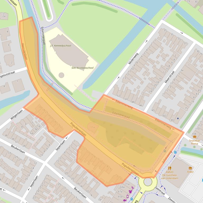 Kaart van postcodegebied 1131MP.