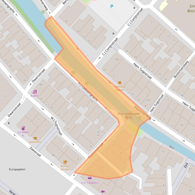 Kaart van postcodegebied 1131ZN.