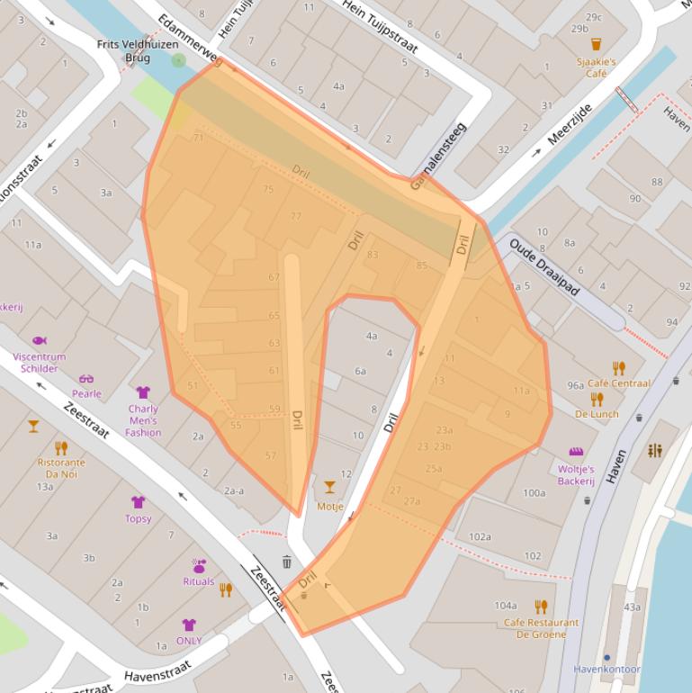 Kaart van postcodegebied 1131ZR.