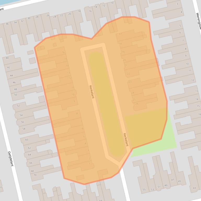 Kaart van postcodegebied 1132EW.