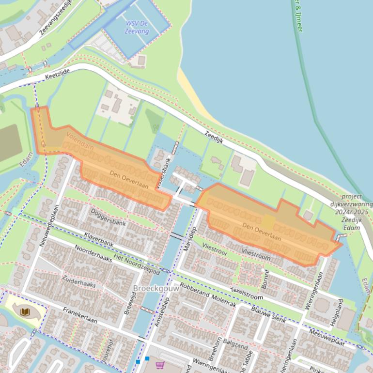 Kaart van postcodegebied 1132LP.