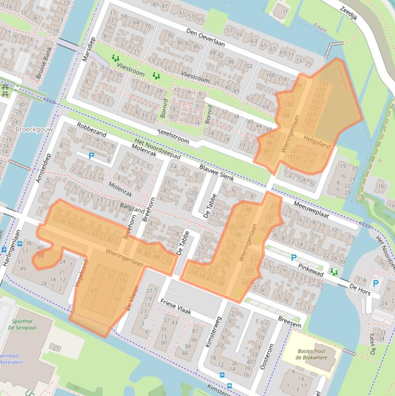 Kaart van postcodegebied 1132MB.