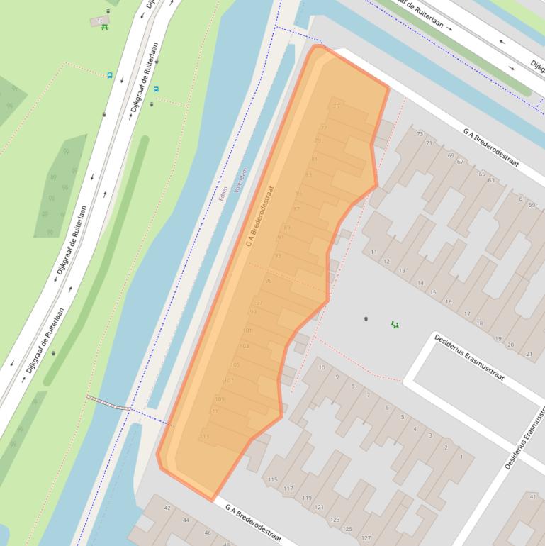 Kaart van postcodegebied 1132SM.