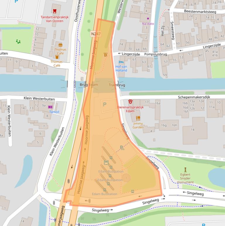 Kaart van postcodegebied 1135AA.