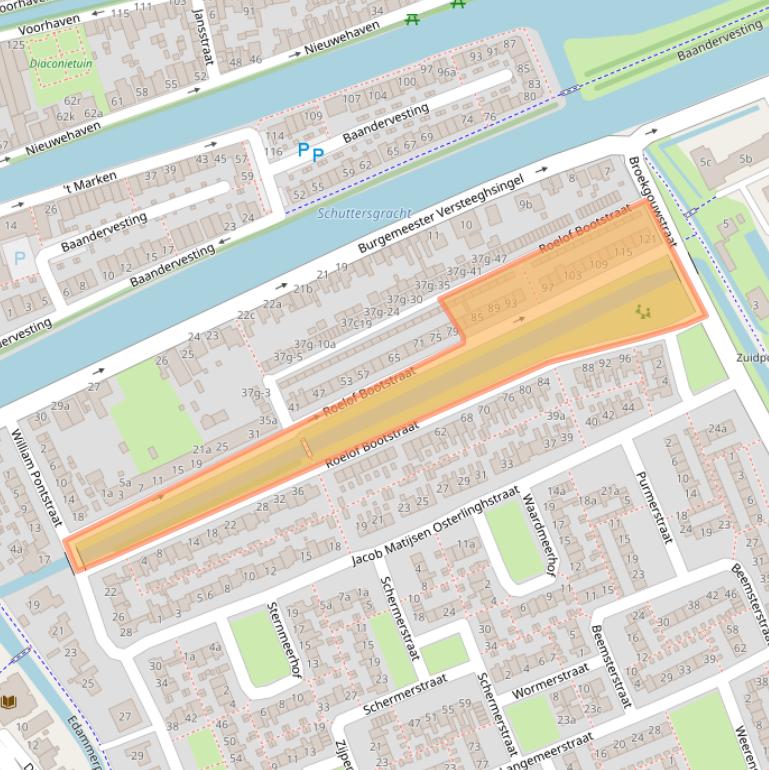 Kaart van postcodegebied 1135CG.