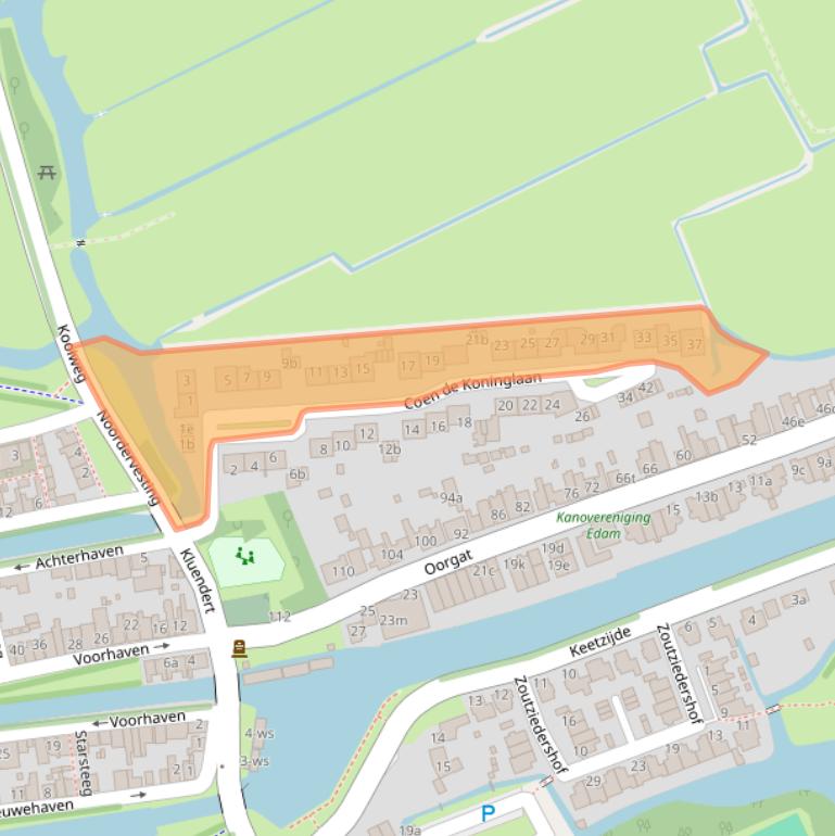 Kaart van postcodegebied 1135CM.