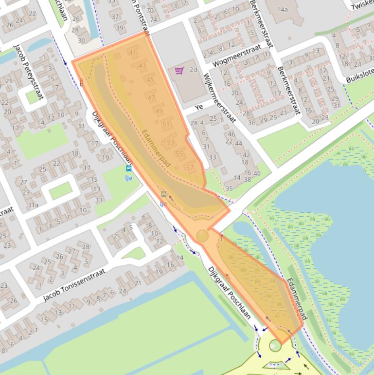 Kaart van postcodegebied 1135ET.