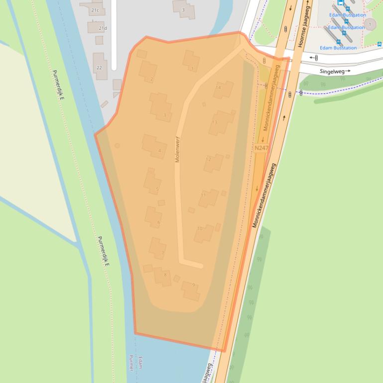 Kaart van postcodegebied 1135GM.