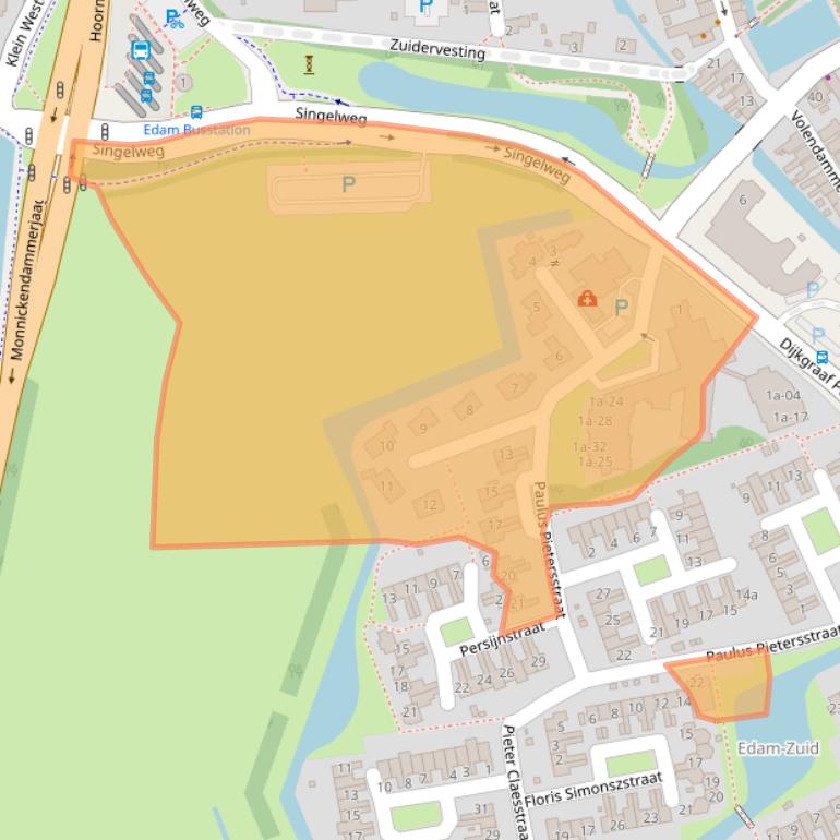 Kaart van postcodegebied 1135GS.