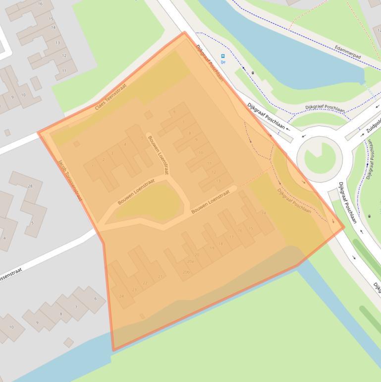 Kaart van postcodegebied 1135JC.