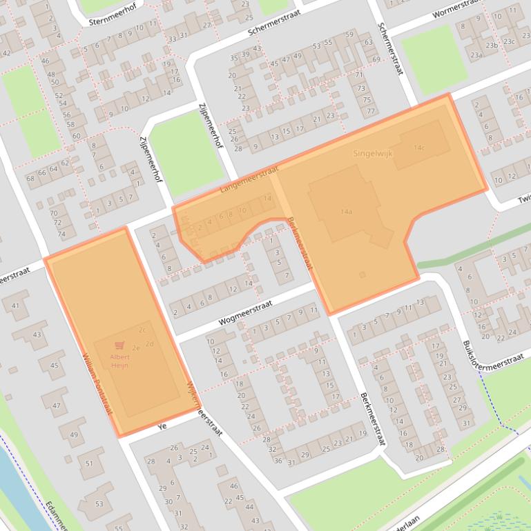 Kaart van postcodegebied 1135JE.