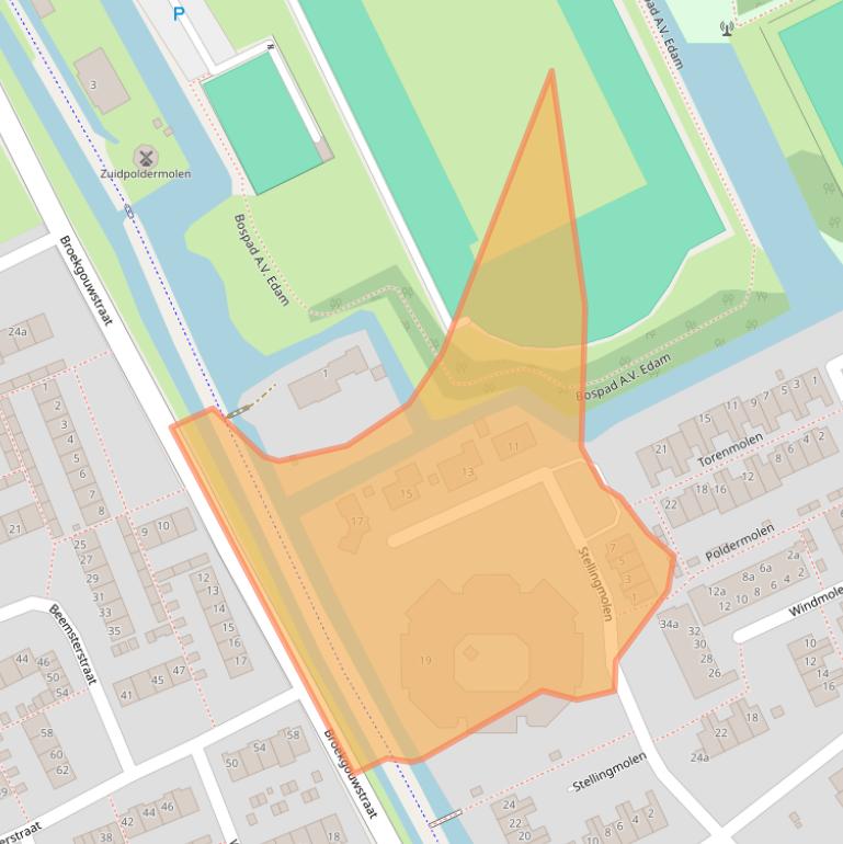 Kaart van postcodegebied 1135KA.