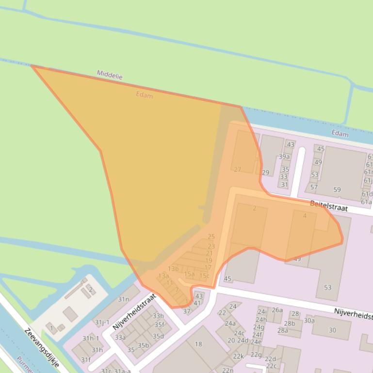Kaart van postcodegebied 1135KX.