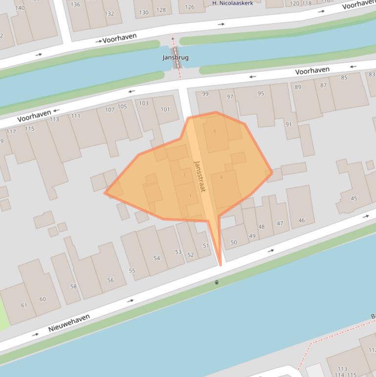 Kaart van postcodegebied 1135VH.