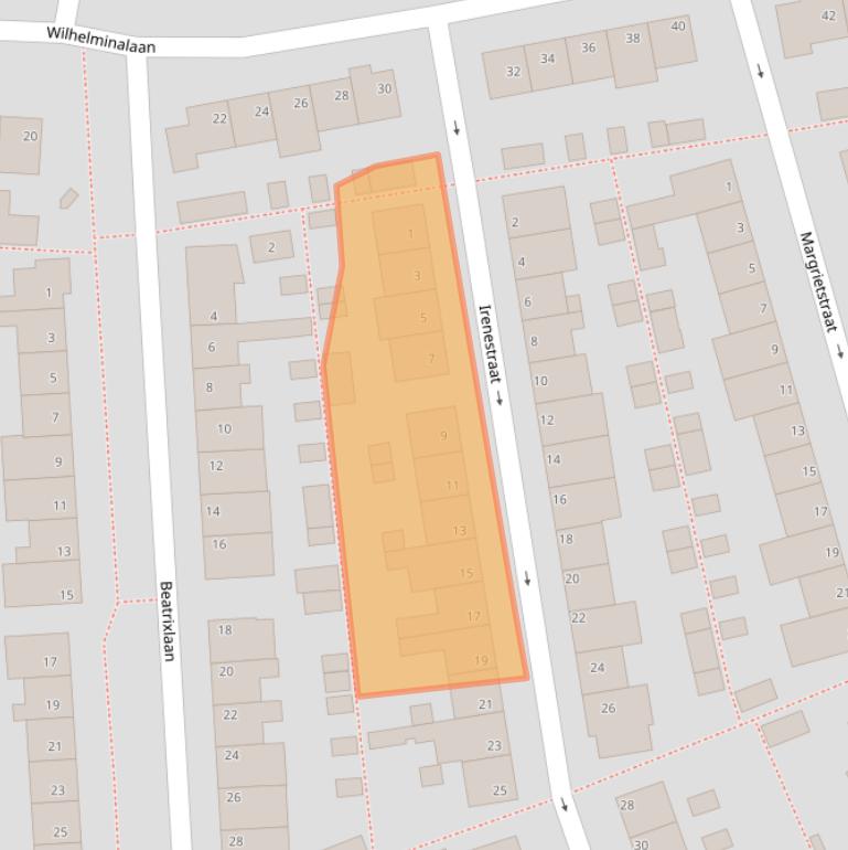 Kaart van postcodegebied 1141EN.