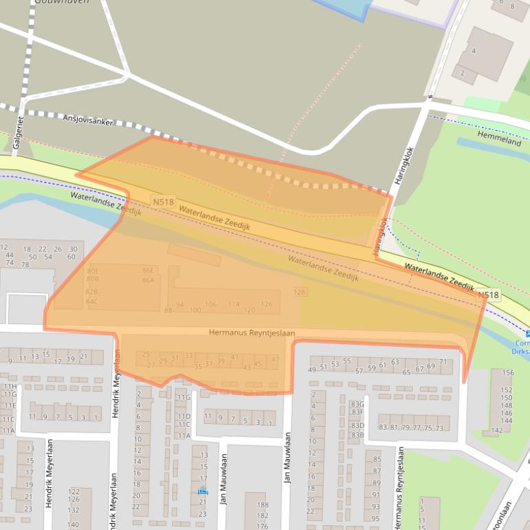 Kaart van postcodegebied 1141GZ.