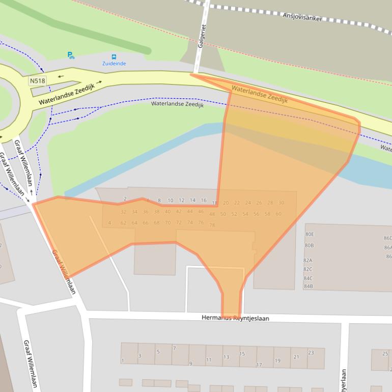 Kaart van postcodegebied 1141HD.