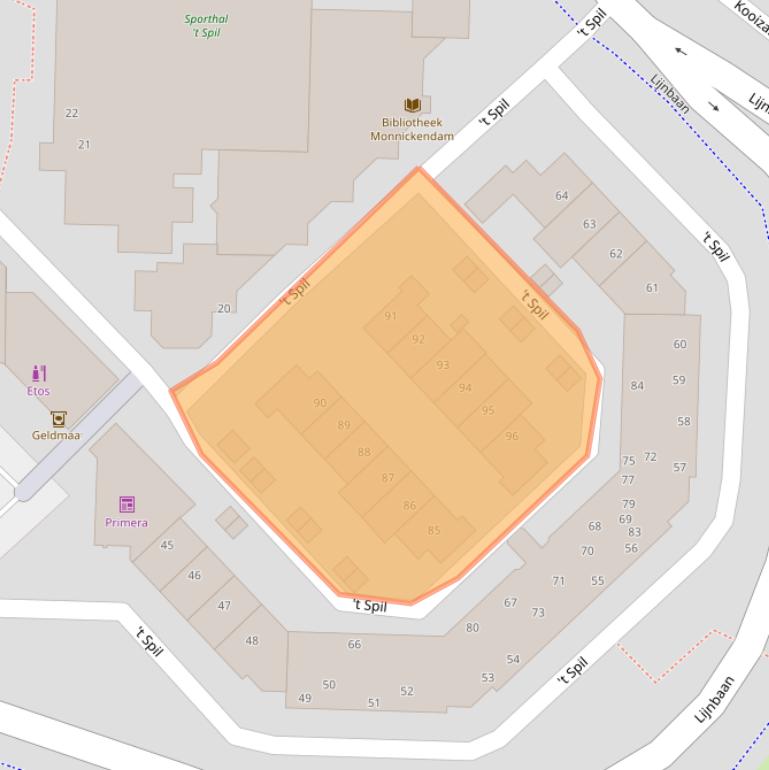 Kaart van postcodegebied 1141SJ.