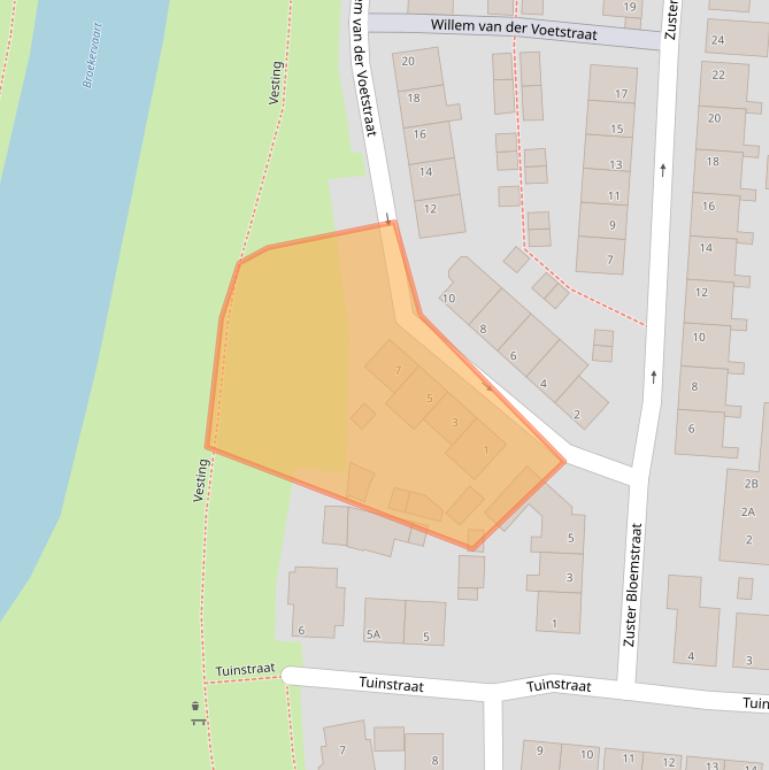 Kaart van postcodegebied 1141ST.