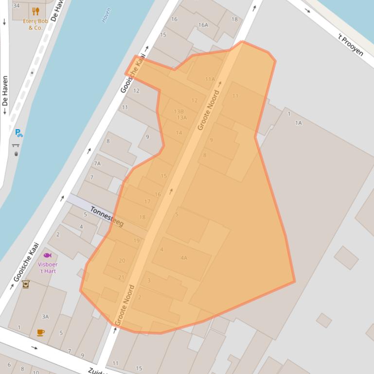 Kaart van postcodegebied 1141TZ.