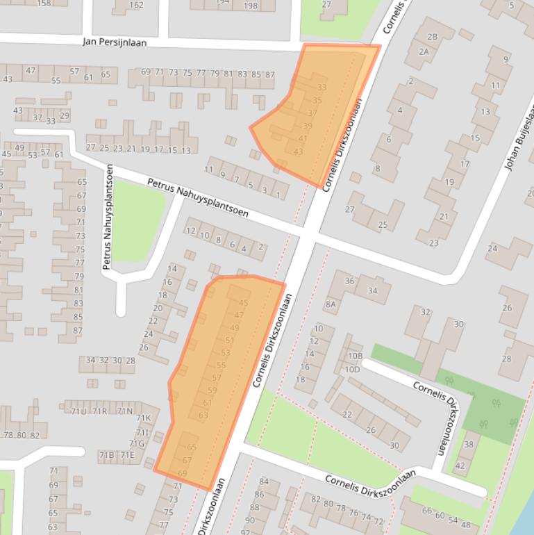 Kaart van postcodegebied 1141XW.