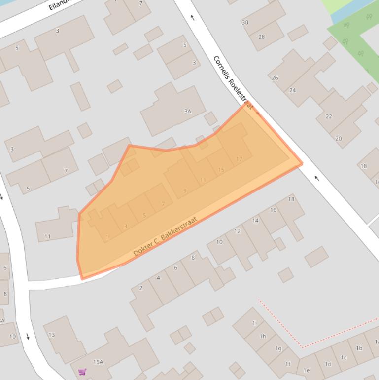 Kaart van postcodegebied 1151CL.