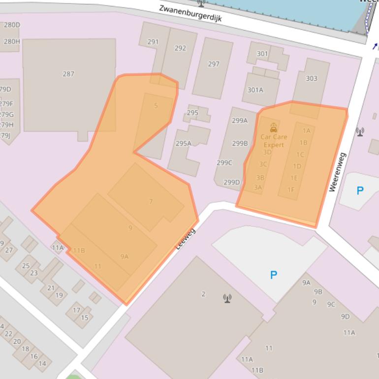 Kaart van postcodegebied 1161AA.