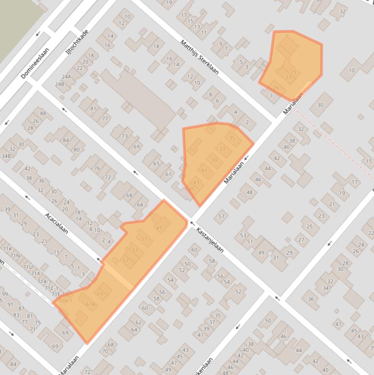 Kaart van postcodegebied 1161XA.