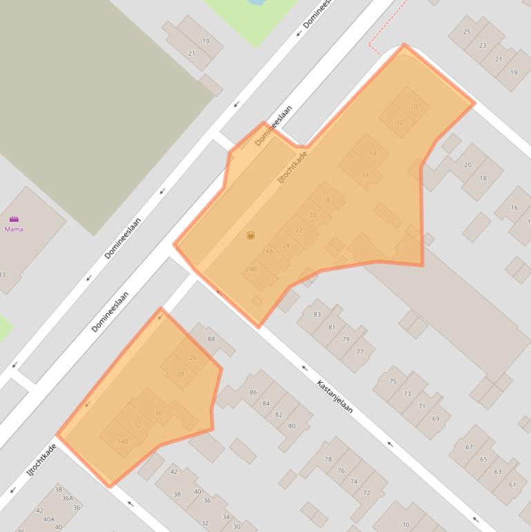 Kaart van postcodegebied 1161XH.