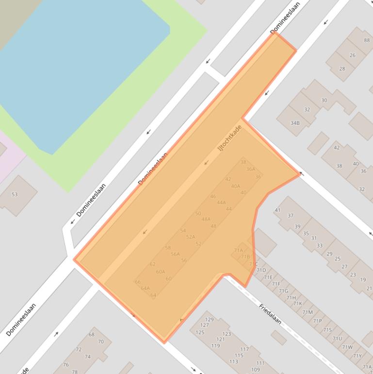 Kaart van postcodegebied 1161XJ.