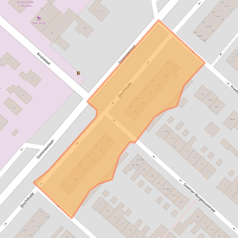 Kaart van postcodegebied 1161XK.