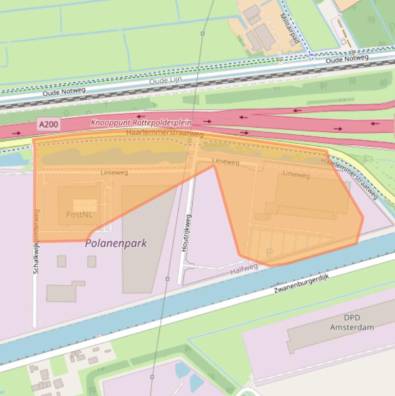 Kaart van postcodegebied 1165AA.