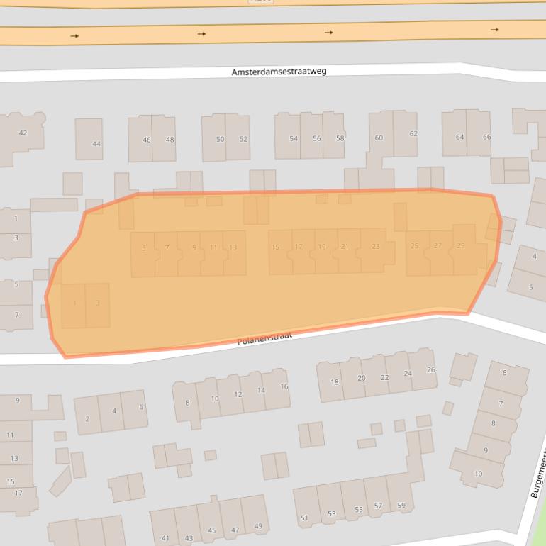 Kaart van postcodegebied 1165GX.