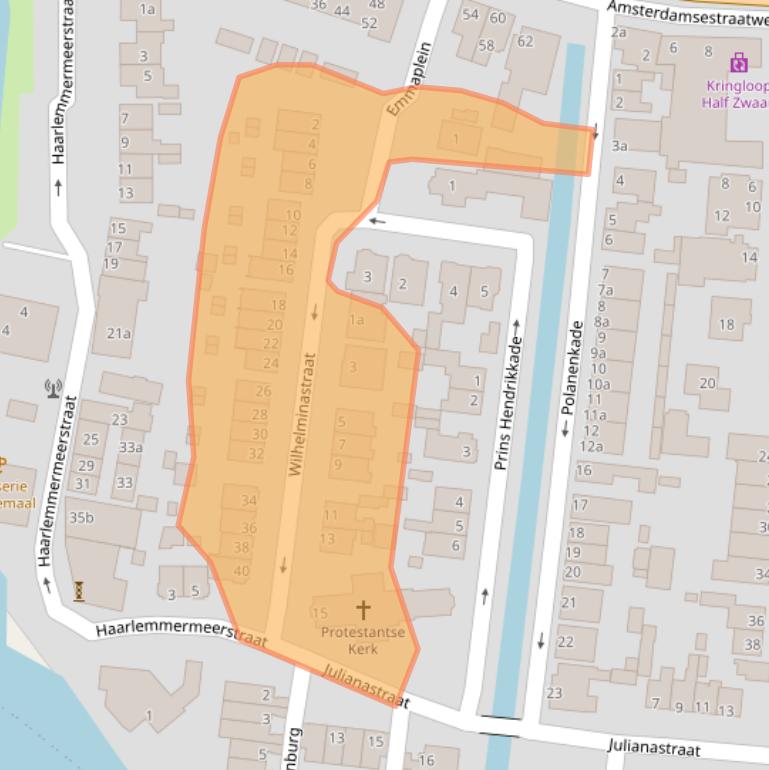 Kaart van postcodegebied 1165HA.