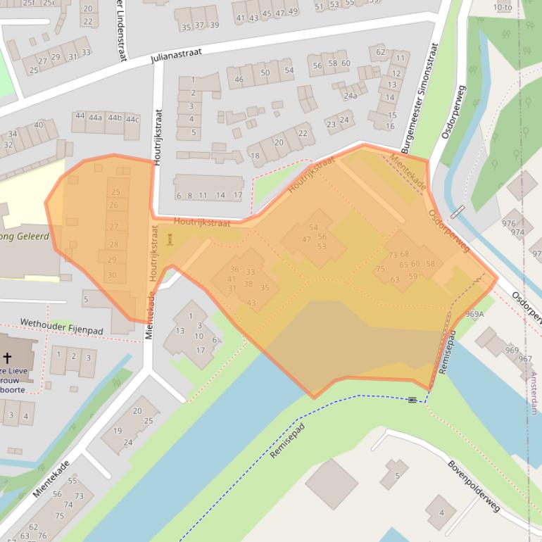 Kaart van postcodegebied 1165LJ.
