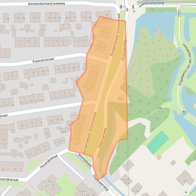 Kaart van postcodegebied 1165LS.