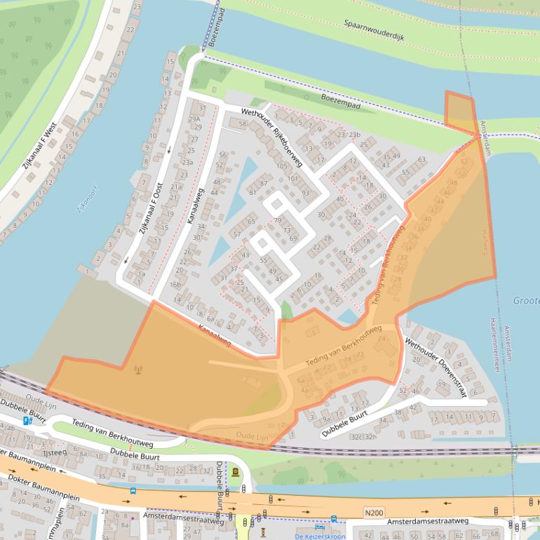 Kaart van postcodegebied 1165LZ.