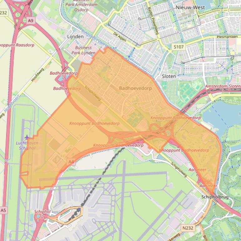 Kaart van postcodegebied 1171.