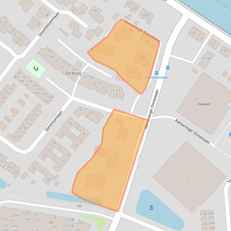 Kaart van postcodegebied 1171AA.