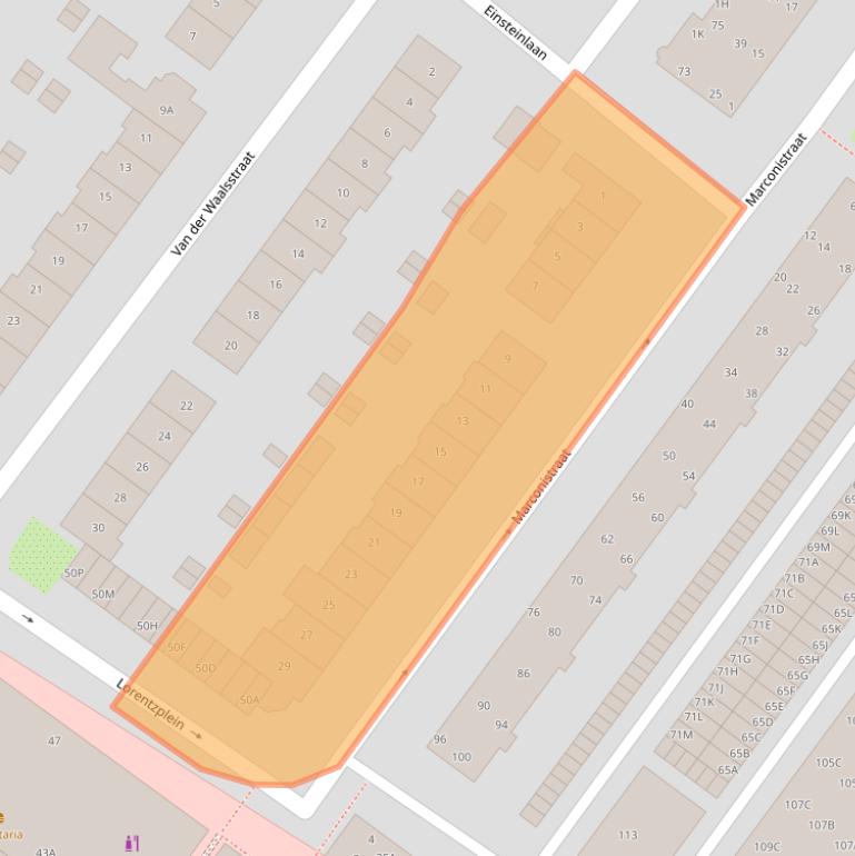 Kaart van postcodegebied 1171AV.