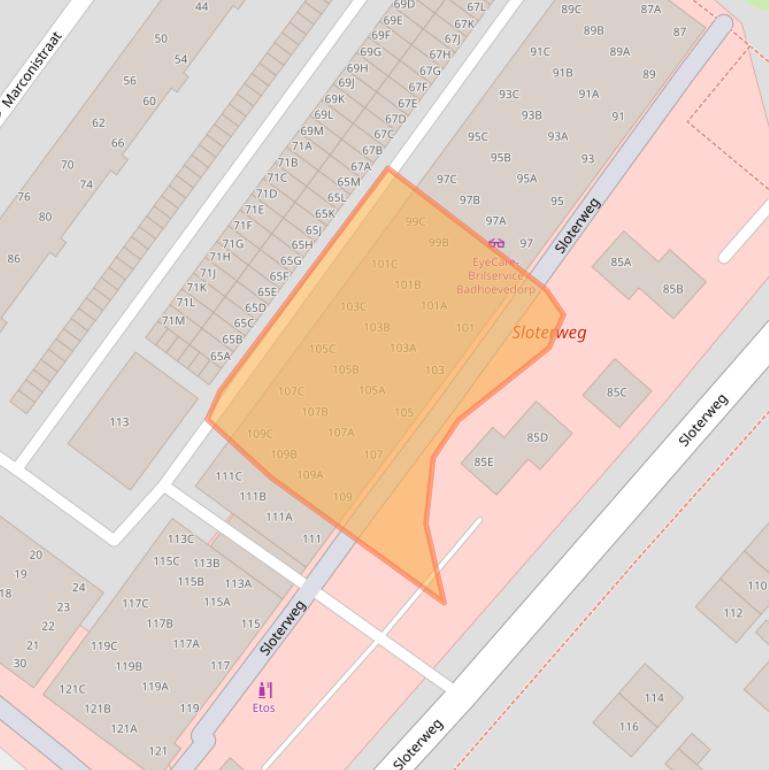 Kaart van postcodegebied 1171CJ.