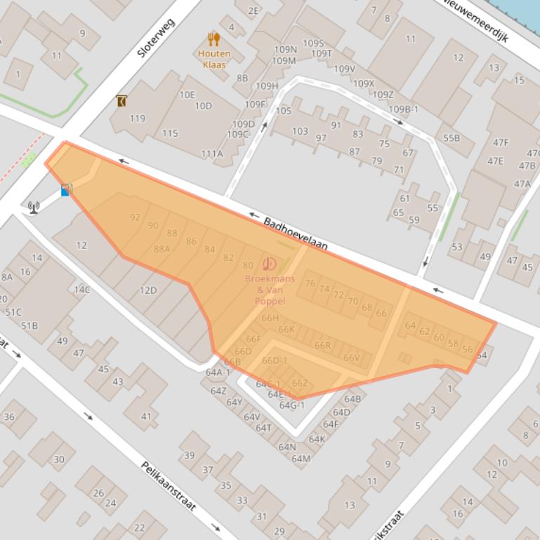 Kaart van postcodegebied 1171DE.