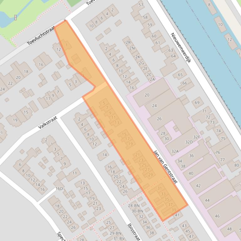 Kaart van postcodegebied 1171GH.