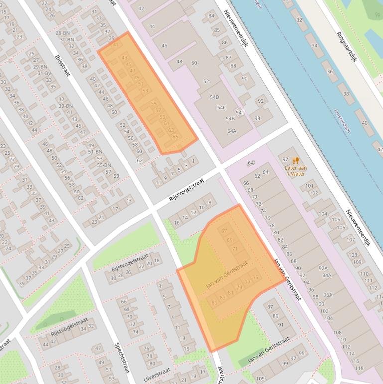 Kaart van postcodegebied 1171GJ.