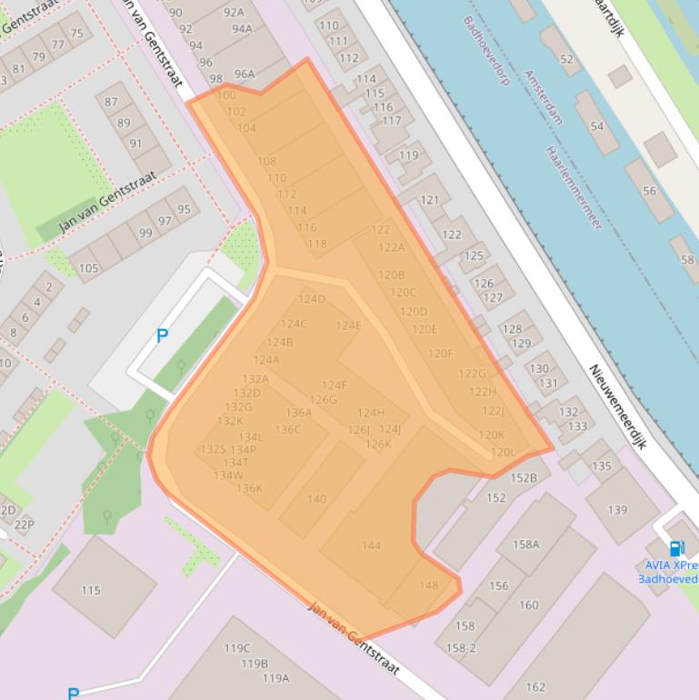 Kaart van postcodegebied 1171GN.