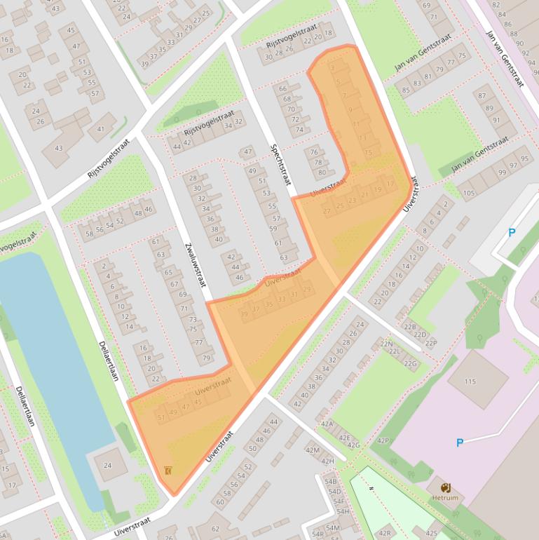 Kaart van postcodegebied 1171GX.