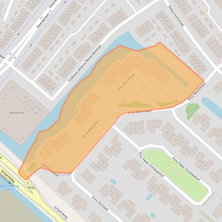 Kaart van postcodegebied 1171LP.