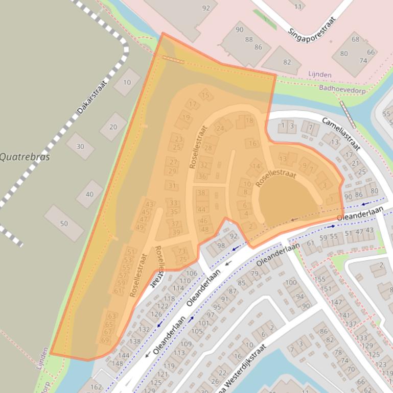 Kaart van postcodegebied 1171LZ.