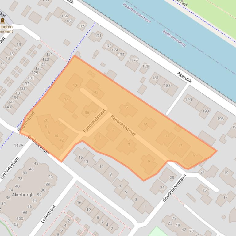 Kaart van postcodegebied 1171ML.
