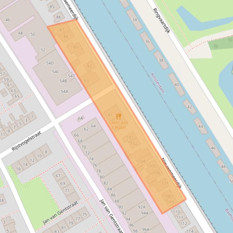 Kaart van postcodegebied 1171NE.